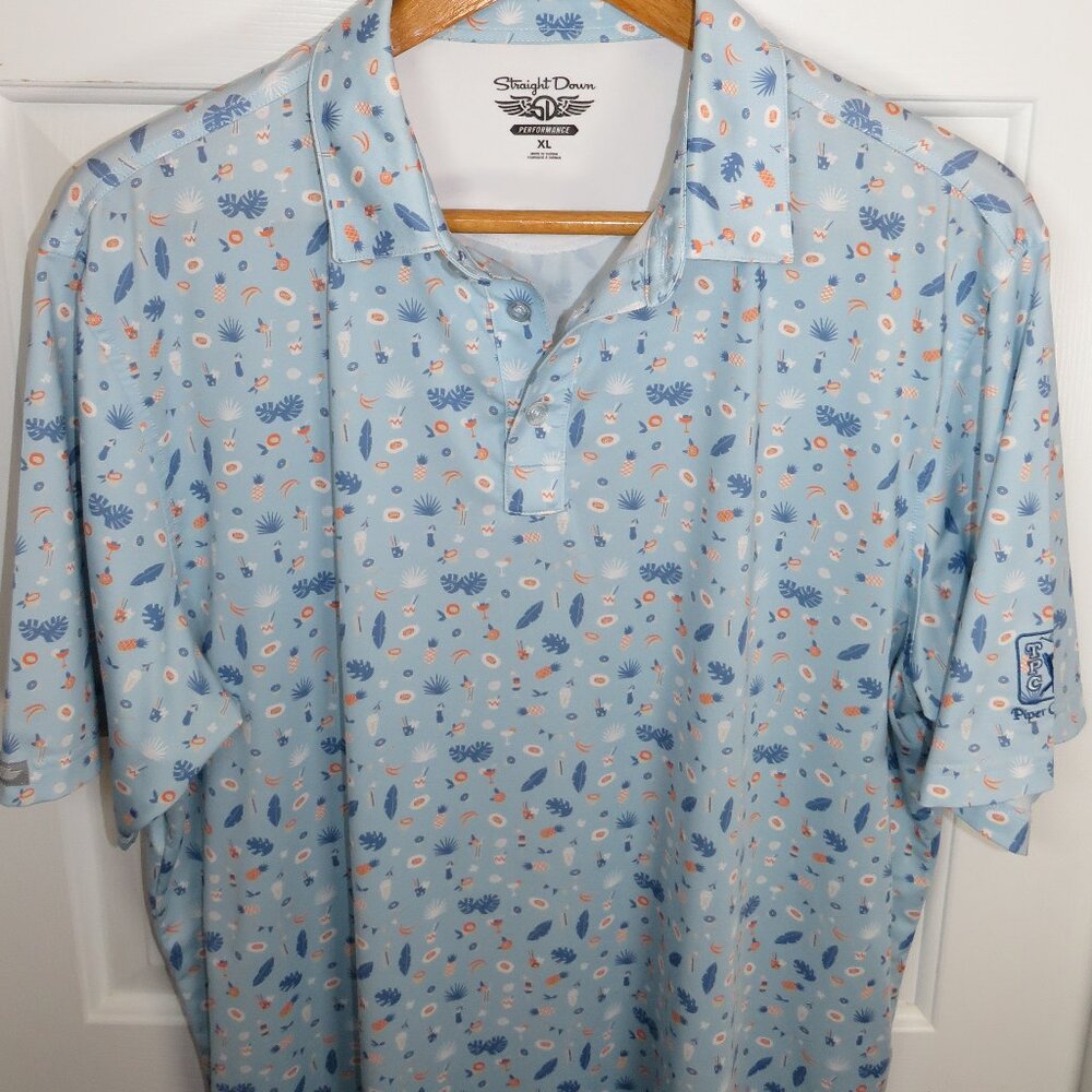 Straight Down Performance Polo Tropical Drinks Ao… - image 1